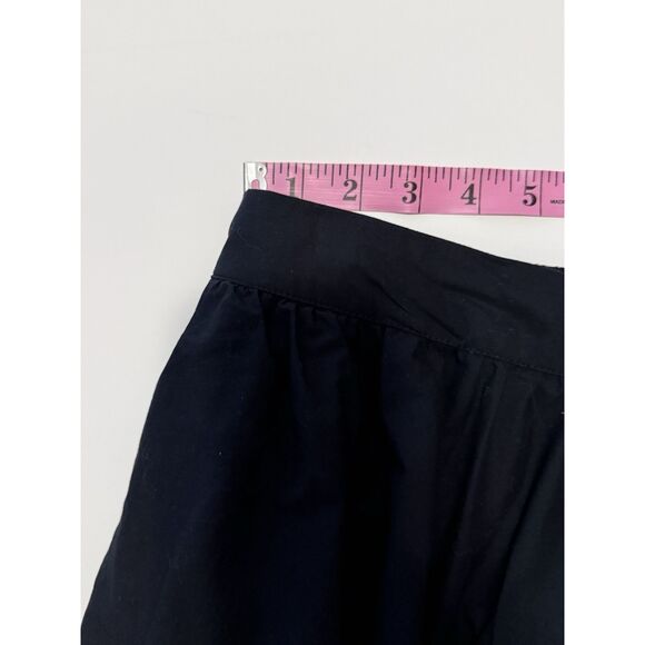 Talbots Embroidered Poplin Skirt Midi Maxi Fit Flare Full Black Pocket Cotton 8 - Picture 6 of 13
